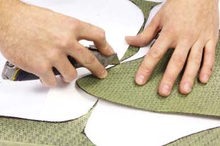 The backing ply is best cut using a Stanley knife on a cutting mat to avoid clogging shears