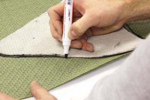 The backing ply can easily be marked using a permanent marker pen on the removable film